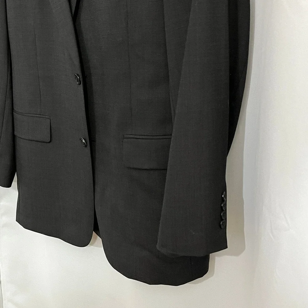 Jos. A. Bank Suit Jacket Mens 43L Charcoal Grey Solid Classic Fit Wool Blazer